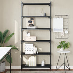 Bookcase 4,5,6-Tier Black Engineered Wood