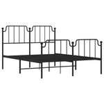 Elegance: Metal Bed Frame with Headboard and Footboard