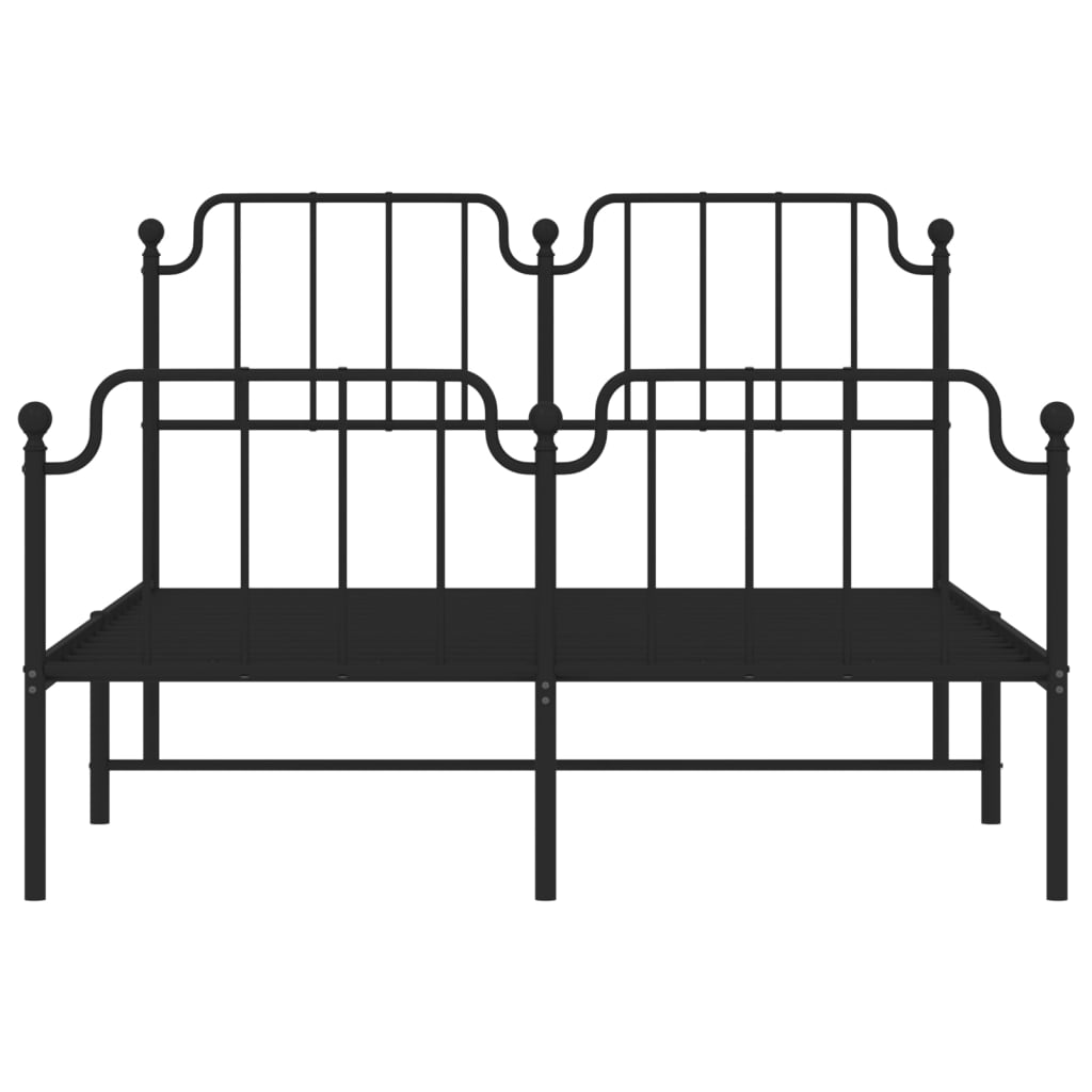 Elegance: Metal Bed Frame with Headboard and Footboard