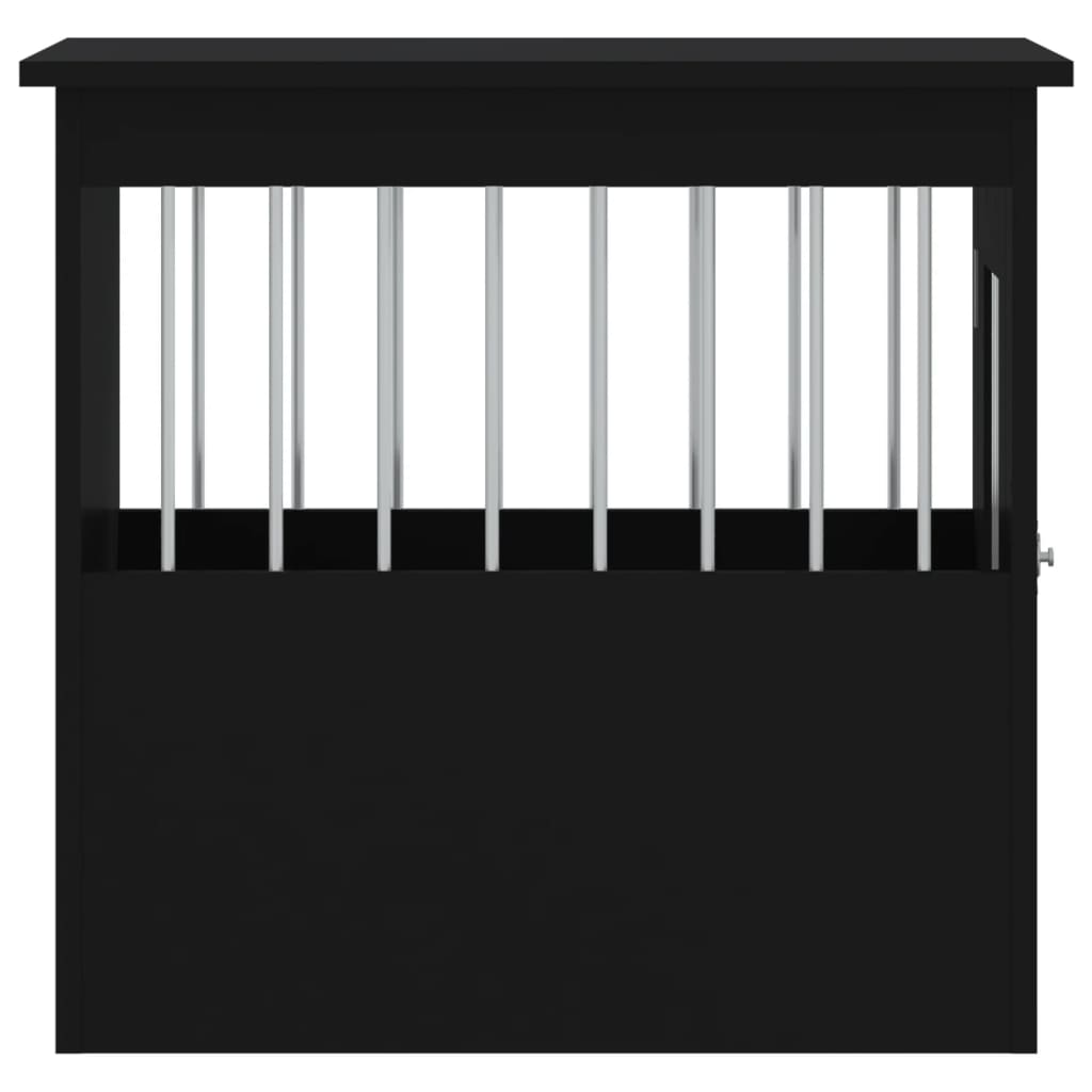 Dog Crate White/Black Engineered Wood