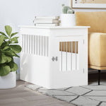 Dog Crate Furniture Engineered Wood Black/White