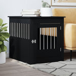 Dog Crate Furniture Black/White Engineered Wood