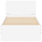 Bed Frame with Headboard White Engineered wood