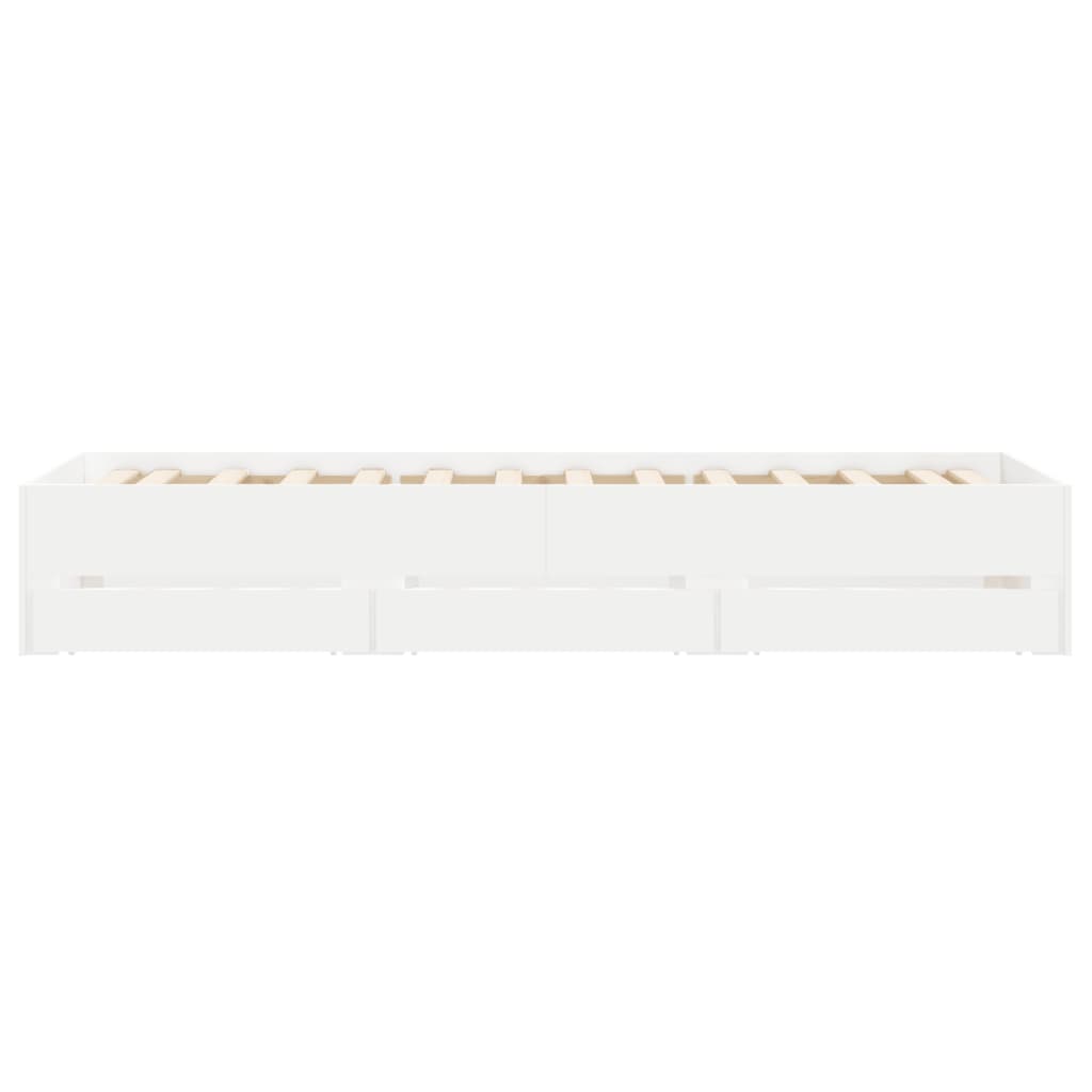 Bed Frame with Drawers White