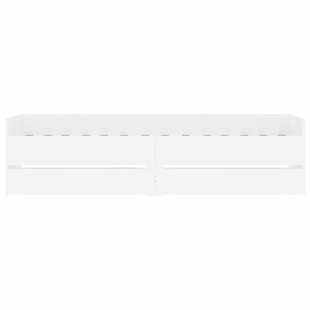 Bed Frame with Drawers-White