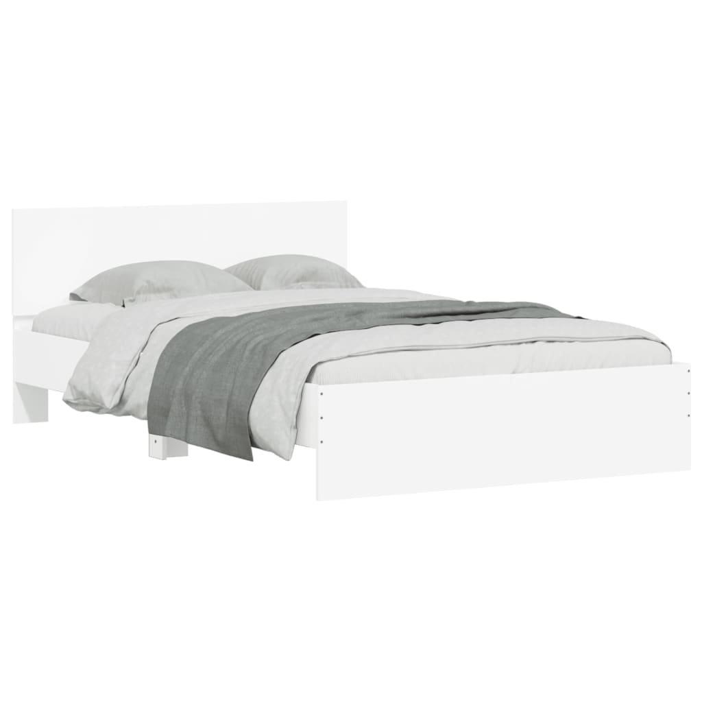 Bed Frame with Headboard White 