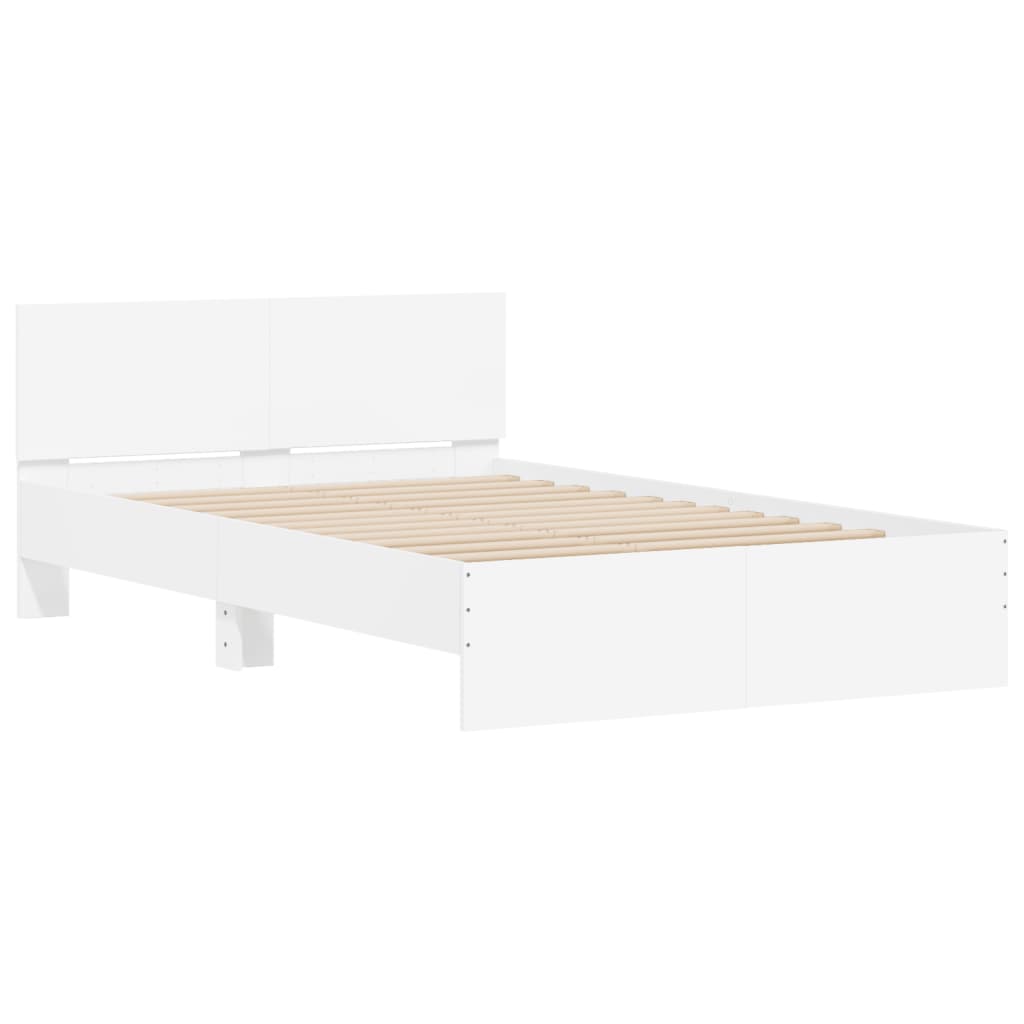 Bed Frame with Headboard White 