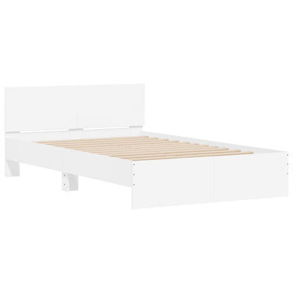 Bed Frame with Headboard White 