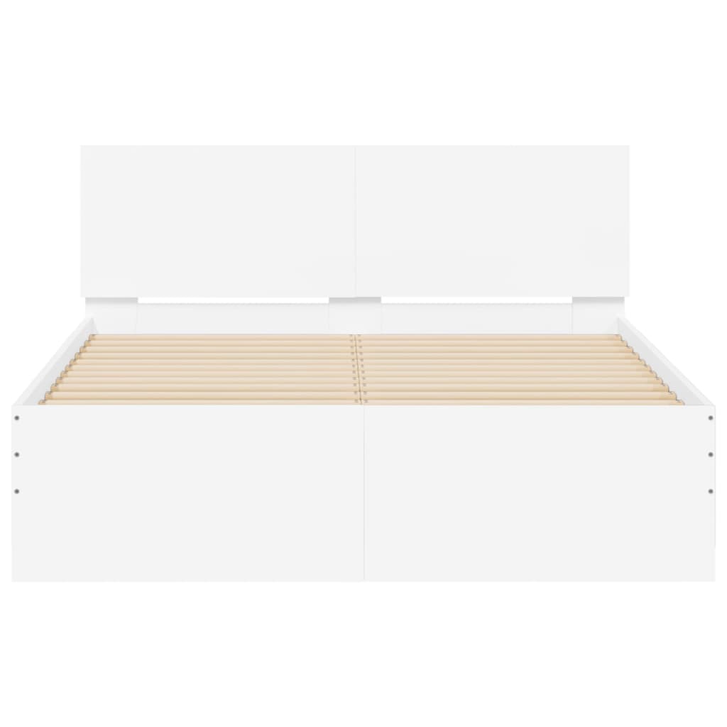 Bed Frame with Headboard White 