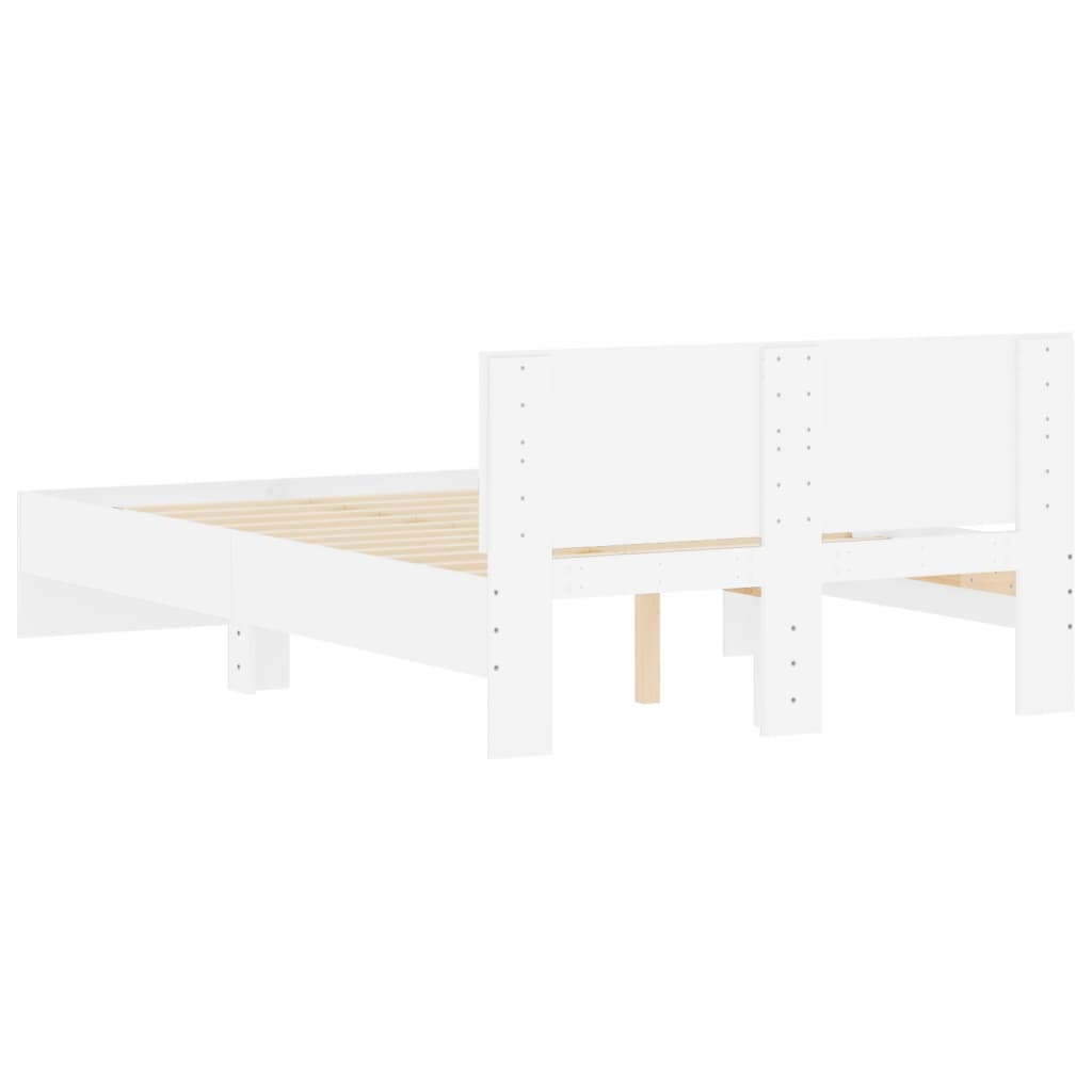 Bed Frame with Headboard White 