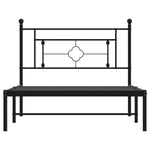 Metal Bed Frame with Headboard Black