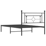 Metal Bed Frame with Headboard Black