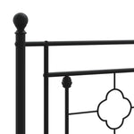 Metal Bed Frame with Headboard Black