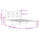 Metal Bed Frame with Headboard Black