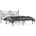 Black Metal Bed Frame with Stately Headboard