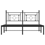 Black Metal Bed Frame with Stately Headboard