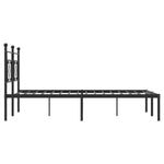 Black Metal Bed Frame with Stately Headboard