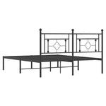 Black Metal Bed Frame with Stately Headboard