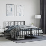 Elegance: Metal Bed Frame with Headboard and Footboard