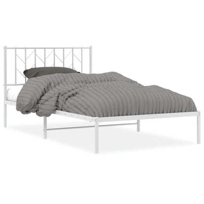 Metal Bed Frame with Headboard Black