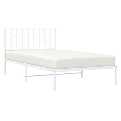 Metal Bed Frame with Headboard Black