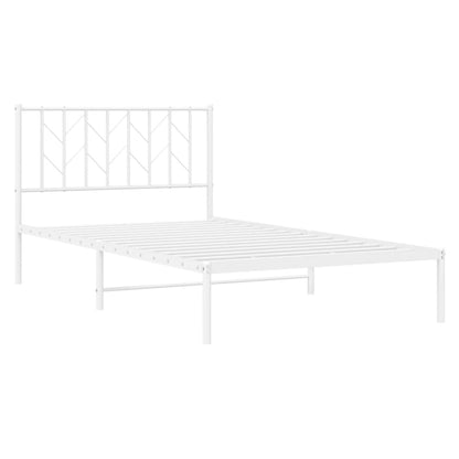 Metal Bed Frame with Headboard Black