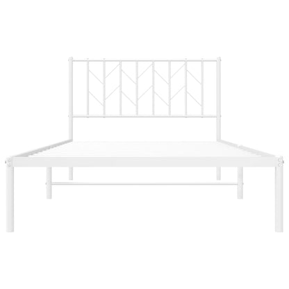 Metal Bed Frame with Headboard Black