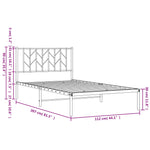 Metal Bed Frame with Headboard Black