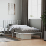 Metal Bed Frame with Headboard Black