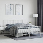 Elegance: Metal Bed Frame with Headboard and Footboard