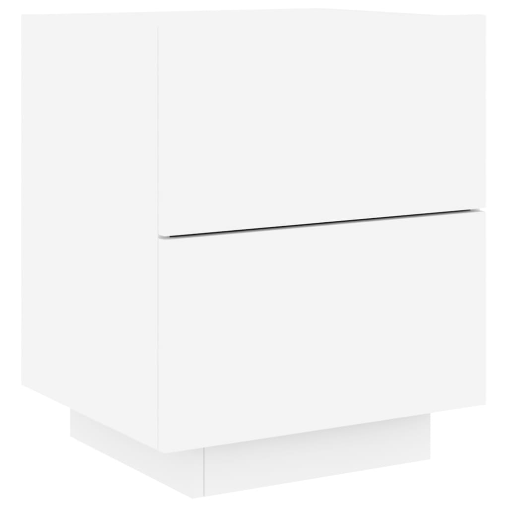 Bedside Cabinet with LED Lights Engineered Wood