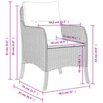 Garden Chairs with Cushions 2 pcs-Black Poly Rattan