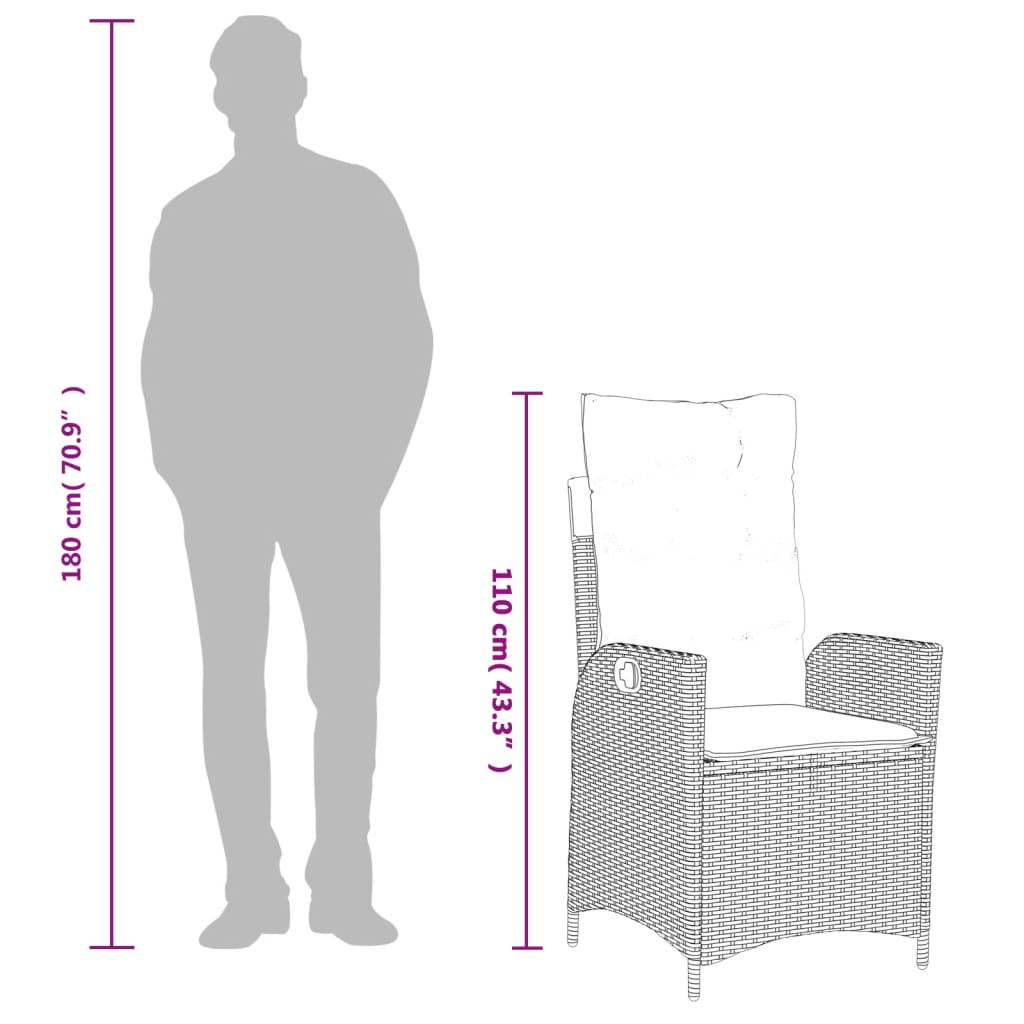 Reclining Garden Chair Poly Rattan
