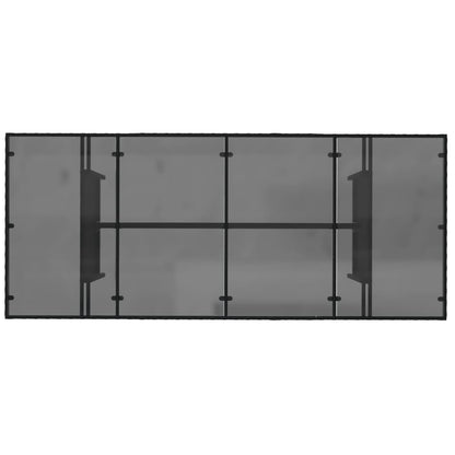 Garden Table with Glass Top Black  Poly Rattan
