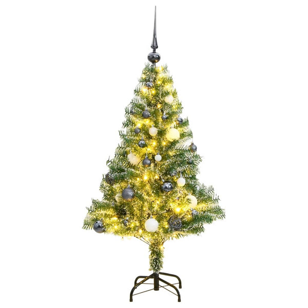 Artificial Christmas Tree with 150 LEDs,Flocked Snow 150/120 cm