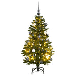 Artificial Hinged Christmas Tree,150 LEDs, Ball Set 150/120 cm