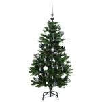 Artificial Hinged Christmas Tree,150 LEDs, Ball Set 150/120 cm