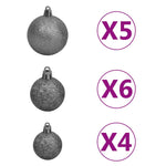 Artificial Hinged Christmas Tree,150 LEDs, Ball Set 150/120 cm