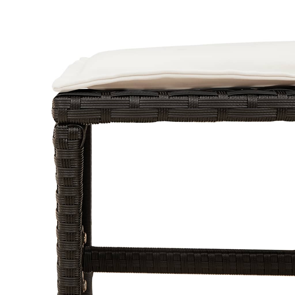 9-Piece Garden Dining Set with Cushions Black Poly Rattan
