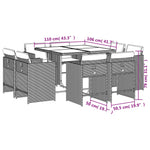 9 Pcs Garden Dining Set with Cushions Black Poly Rattan
