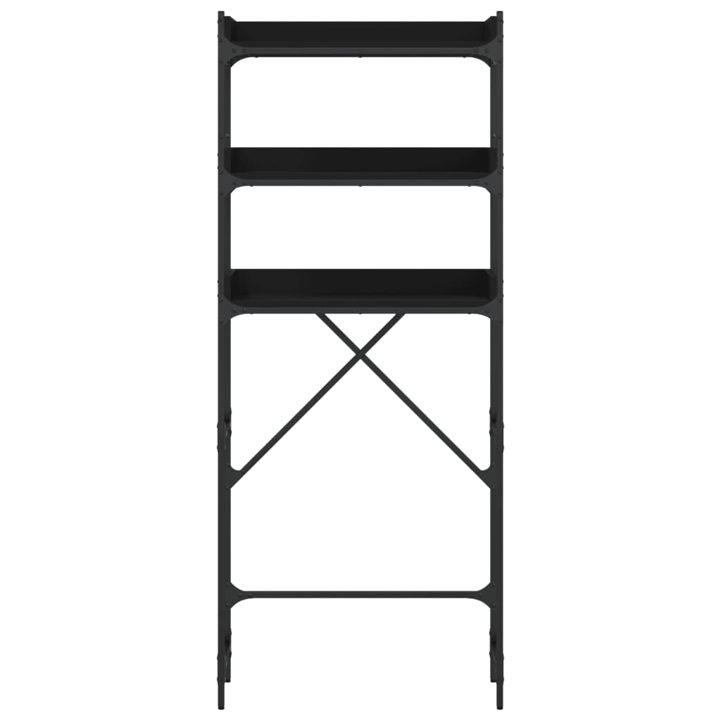 Washing Machine Shelf Black Engineered Wood