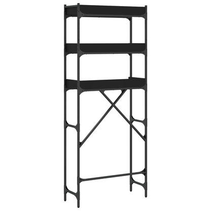 Washing Machine Shelf Black Engineered Wood