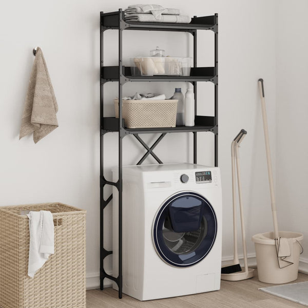  Washing Machine Shelf Black Engineered Wood