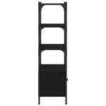 Bookcase 3-Tier Black Engineered Wood