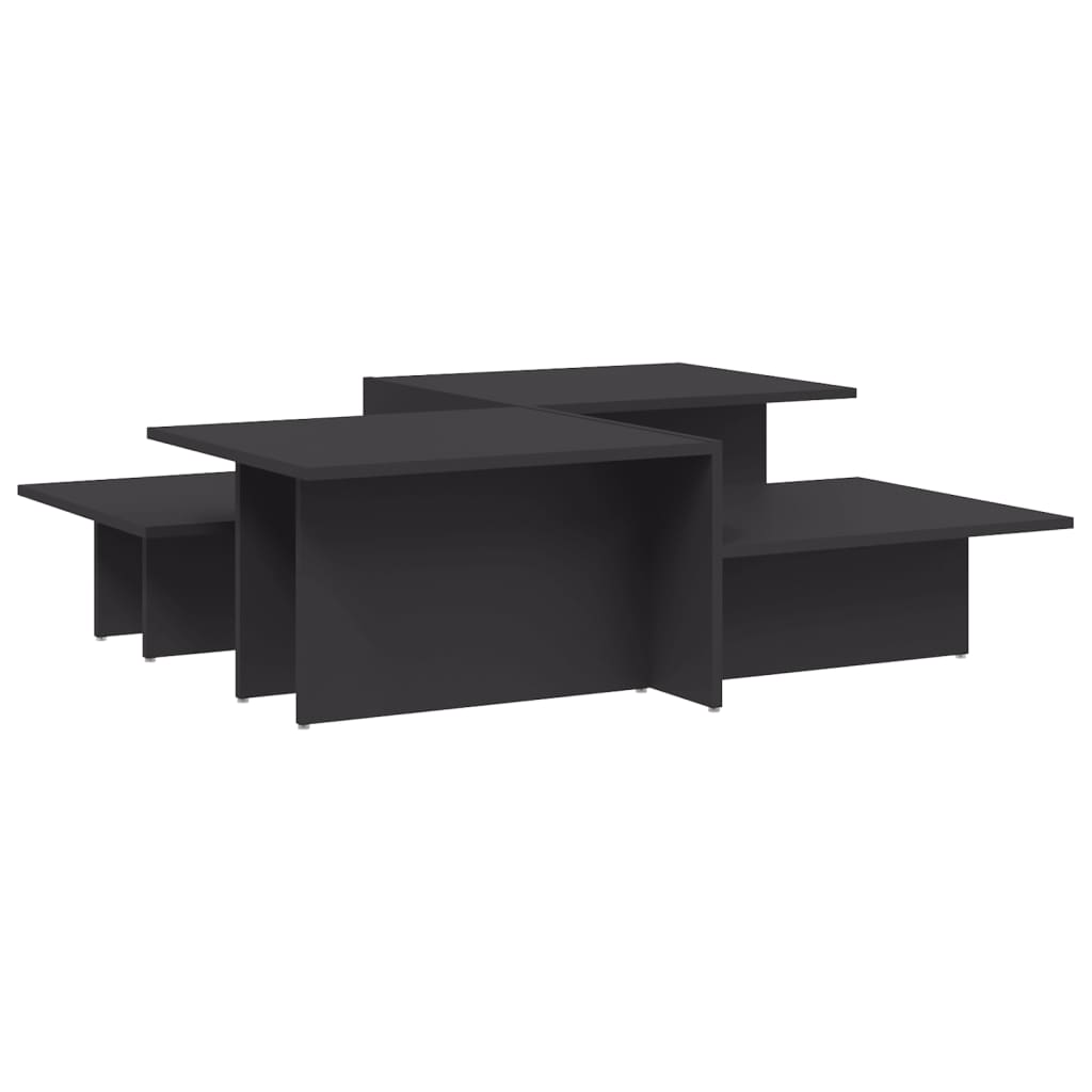 Coffee Tables 2 pcs White/Black/Grey Engineered Wood