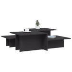 Coffee Tables 2 pcs White/Black/Grey Engineered Wood
