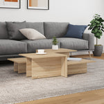 Coffee Tables 2 pcs White/Black/Grey Engineered Wood