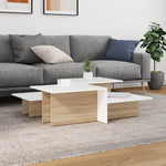 Coffee Tables 2 pcs White/Black/Grey Engineered Wood