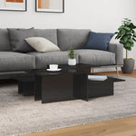 Coffee Tables 2 pcs White/Black/Grey Engineered Wood