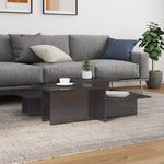 Coffee Tables 2 pcs White/Black/Grey Engineered Wood